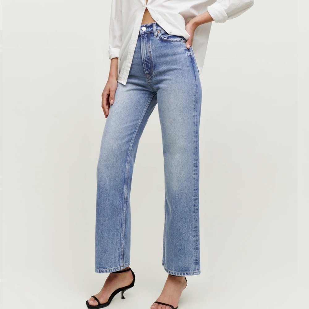 Reformation Wilder High Rise Wide Leg Cropped Jeans